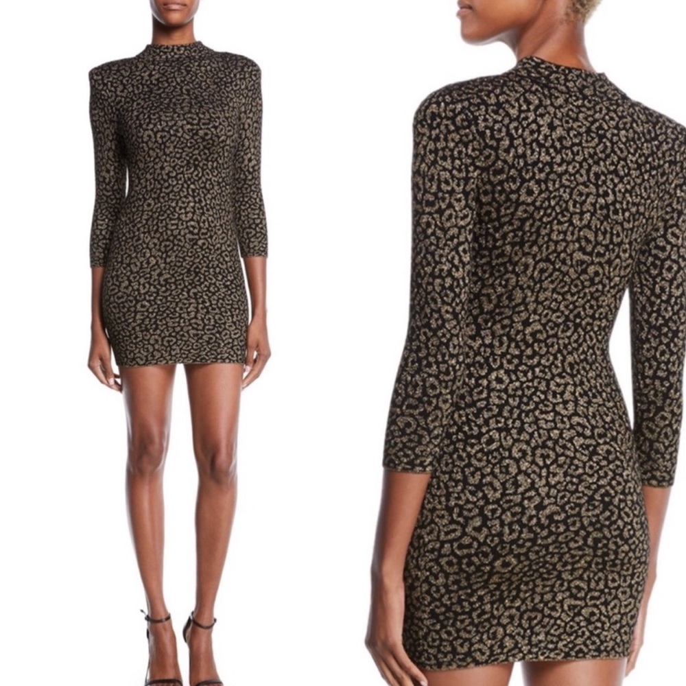 A.L.C. | Mahry Animal Print Mini Long Sleeve Dress